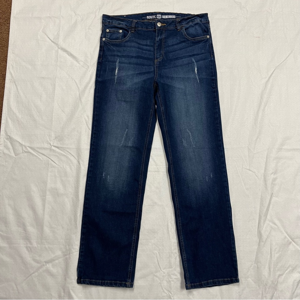 Route 66 ladies medium wash, relaxed fit jeans, size 14
